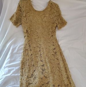 gold dress